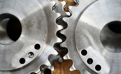 machine gears arranged one above the other and side by side