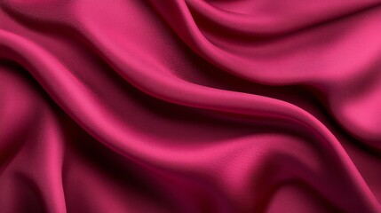 Obraz premium Smooth crimson satin fabric flows in elegant folds, showcasing its luxurious texture and sheen. The arrangement invites stylish possibilities, perfect for upscale fashion projects