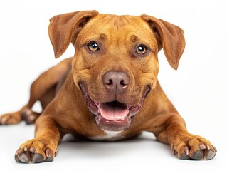 Brown Pit Bull Terrier with Happy Expression