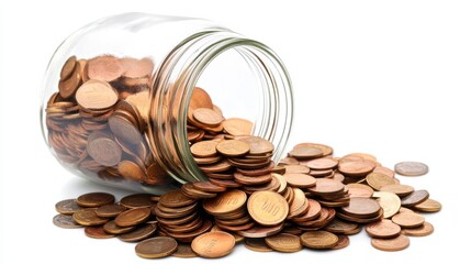 Money, coins in a glass jar. Saving and investment concept