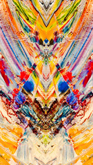Fototapeta premium Abstract background wallpaper. Ethnic pattern. Mixtures of oil paint. Trendy hand painting canvas. Wall decor and Wall art prints Idea. 3D Texture. Art object