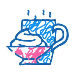 creamy chocolate candy food doodle icon sketch vector. creamy chocolate candy food sign. isolated symbol illustration