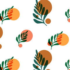 Leaves abstract vector seamless pattern for textile.Leaves abstract vector seamless pattern for textile.