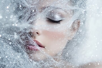 Beautiful snow princess in winter