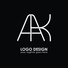 AK AK Logo Design, Creative Minimal Letter AK AK Monogram