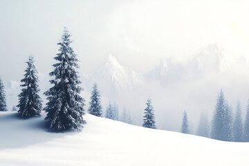 Naklejka premium Minimalist Christmas background with soft shades, fine details that convey the essence of winter calm