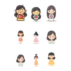 vegetable colorful faces in vector art style