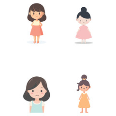 vegetable colorful faces in vector art style