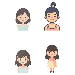 vegetable colorful faces in vector art style