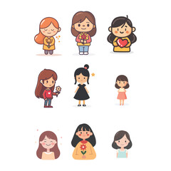 vegetable colorful faces in vector art style