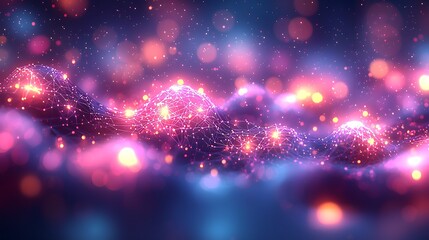 Obraz premium Vibrant 3D Illustration of Neural Network