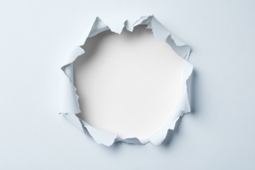 PNG Cricle hole in white paper background design space.