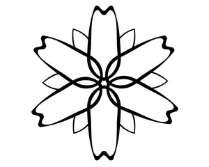 Fototapeta premium Flower - vector linear picture for coloring or sign. Abstract flower for logo or pictogram. Outline. 