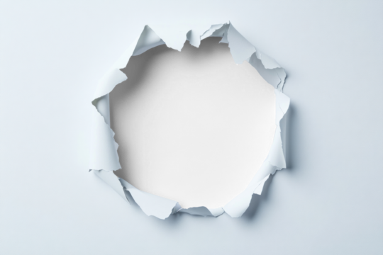 PNG Cricle hole in white paper background design space.