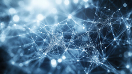 Obraz premium web of digital connections with intricate lines creates mesmerizing visual effect, showcasing complexity of networks and data flow