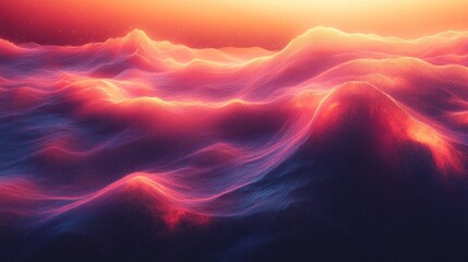 Abstract Landscape with Sunset Colors