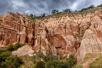 The red cliffs of Papa Rosie in Romania 