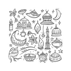 Mosque Hand Drawn Doodle Vector Design