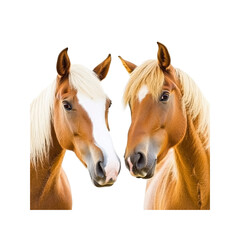 Obraz premium Two Horses Looking at Each Other