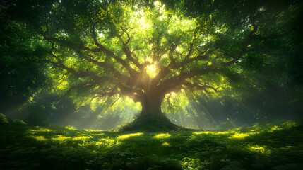 Fototapeta premium Massive Sycamore with Dappled Shadows