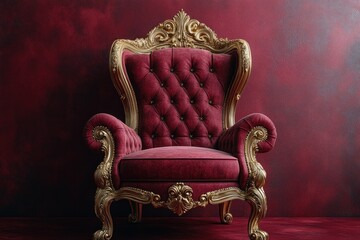 Ornate Red Velvet Chair