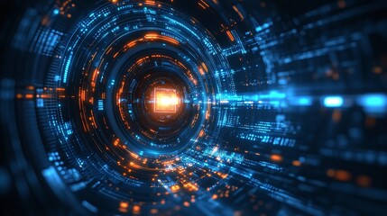 Fototapeta premium modern corporate solutions and advanced professional applications represented in a high-tech business background with futuristic technology elements and innovative digital interface design