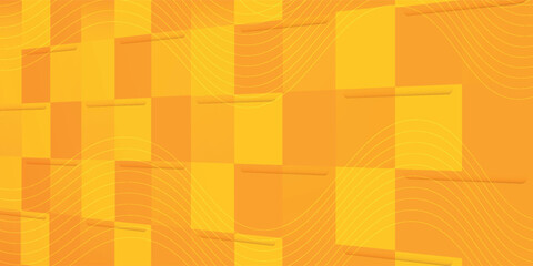 Abstract yellow square shape with futuristic concept background