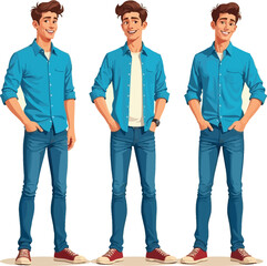 2d men cartoon