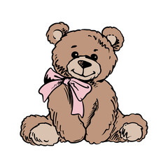 Cute teddy bear vector drawing