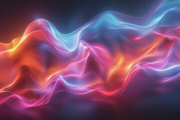 Obraz premium Abstract background with multicolored glowing waves on a black background. curve display.