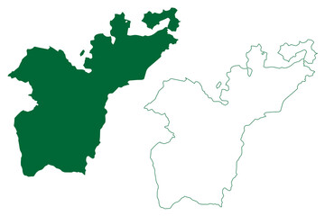 Sukma district (Chhattisgarh State, Bastar division, Republic of India) map vector illustration, scribble sketch Sukma map