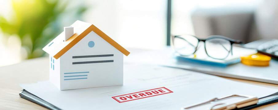 Overdue mortgage payment notice, housing debt struggles