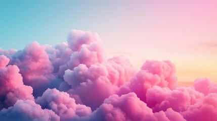 A stunning view of soft pink clouds against a gradient sky. This dreamy scene evokes tranquility and beauty, ideal for uplifting backgrounds and serene visuals.