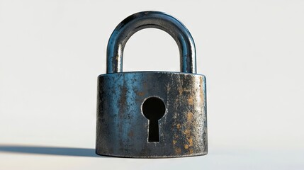 Fototapeta premium A rusty padlock on a white background
