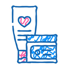 body cream cosmetic doodle icon sketch vector. body cream cosmetic sign. isolated symbol illustration