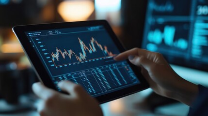 Businesswoman Analyzing Financial Charts for Strategic Planning