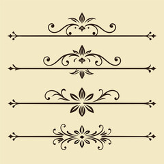Fototapeta premium Vintage Border and Dividers Collection Vector illustration