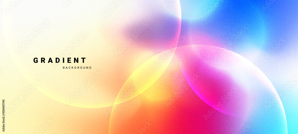 Aufkleber abstract blurred colored gradient with glowing circles background for presentation,banner,backdrop,w