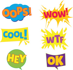 comic sound effects illustration set
