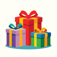 colorful gift box clip art isolated