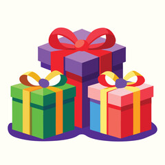 colorful gift box clip art isolated