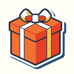 colorful gift box clip art isolated