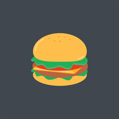 burger food in flat vector design.