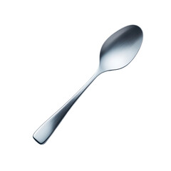 Sleek stainless steel spoon on a transparent background