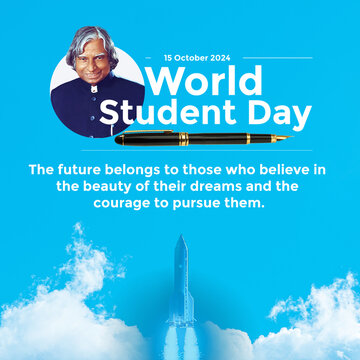 APJ Abdul Kalam Jayanti World Students' Day Poster Template &ndash; Inspiring Young Minds
