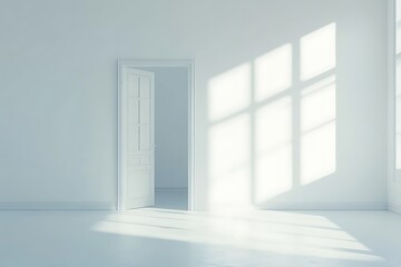 Fototapeta premium Old room with white door