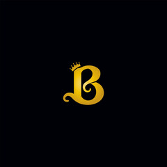 vector illustration of letter B and crown for icon,symbol or logo. B initial logo