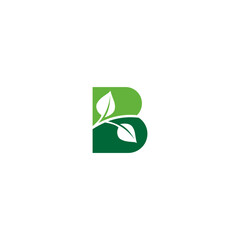 Fototapeta premium vector illustration of letter B leaf for icon,symbol or logo. B initial logo. Natural product logo