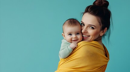 Tender Mother Embracing Baby with Love and Joy