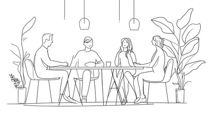 Diverse Team Meeting and in Modern Office Setting